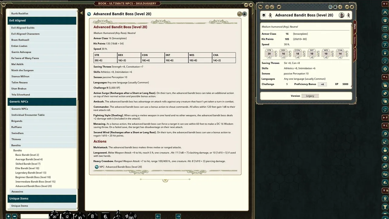 Fantasy Grounds - Ultimate NPCs: Skulduggery (5E) Screenshot 3
