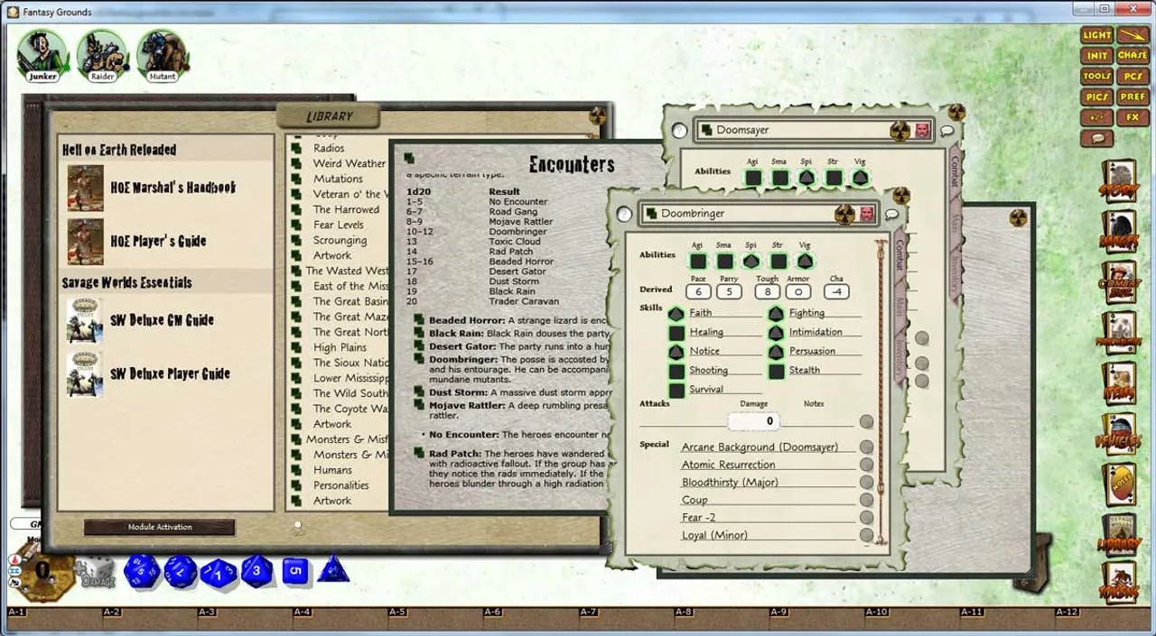 Fantasy Grounds - Deadlands Reloaded: Hell on Earth Reloaded Screenshot 1