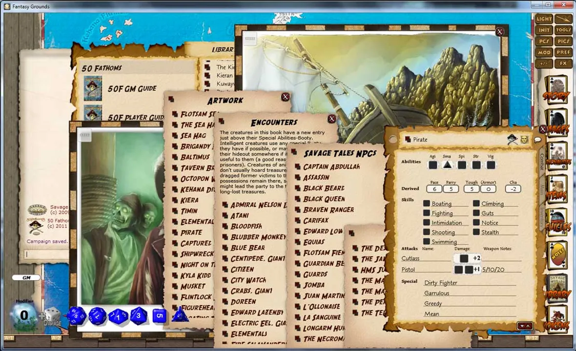 Fantasy Grounds - 50 Fathoms (Savage Worlds) Screenshot 4