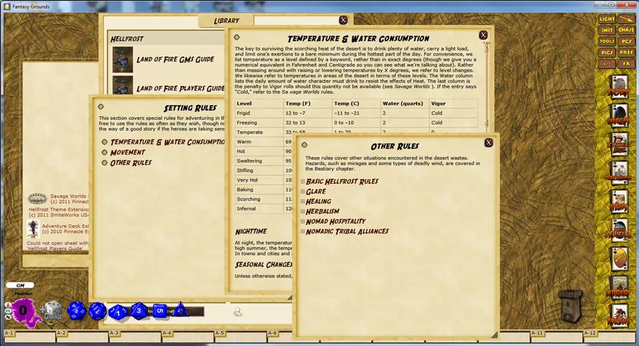 Fantasy Grounds - Hellfrost Land of Fire (Savage Worlds) Screenshot 1