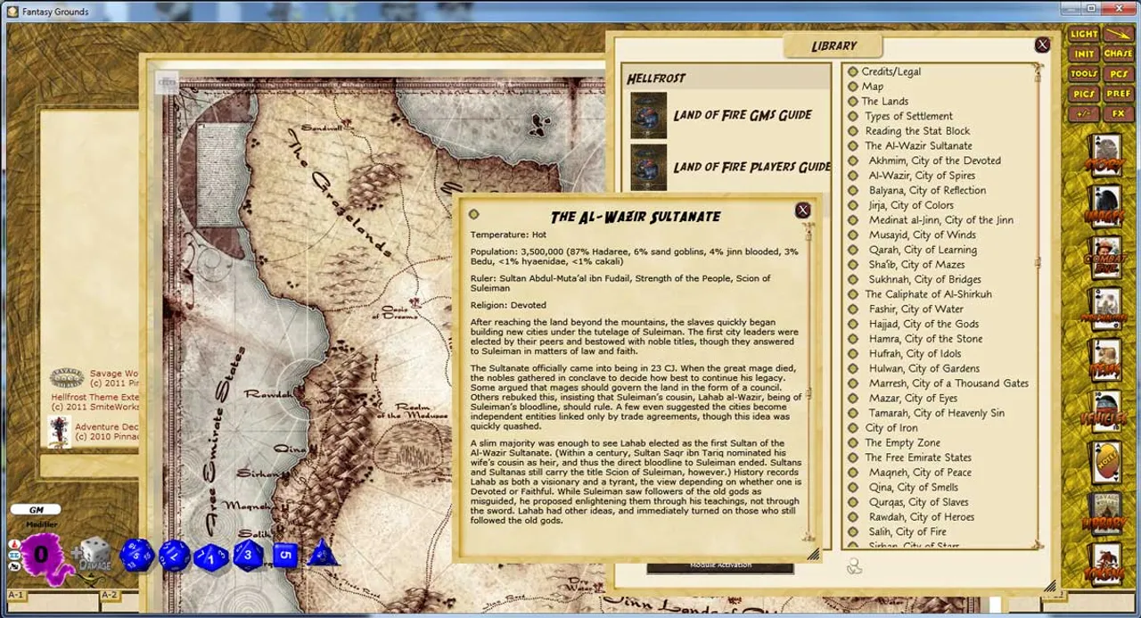 Fantasy Grounds - Hellfrost Land of Fire (Savage Worlds) Screenshot 7