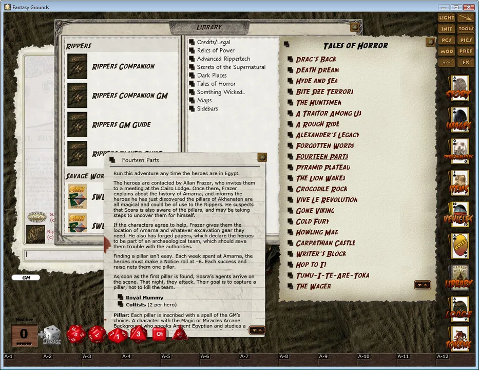 Fantasy Grounds - Rippers Companion (Savage Worlds) Screenshot 0