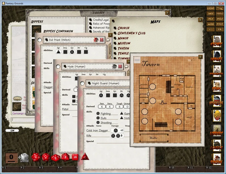 Fantasy Grounds - Rippers Companion (Savage Worlds) Screenshot 1