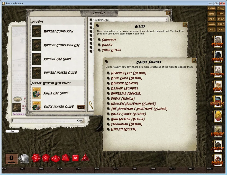 Fantasy Grounds - Rippers Companion (Savage Worlds) Screenshot 2