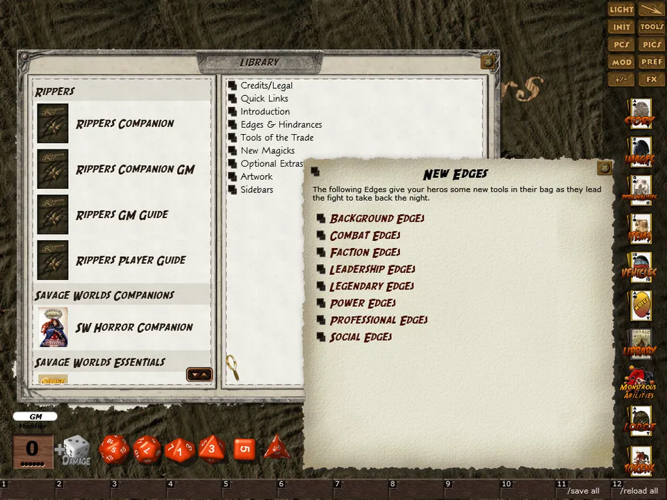 Fantasy Grounds - Rippers Companion (Savage Worlds) Screenshot 4