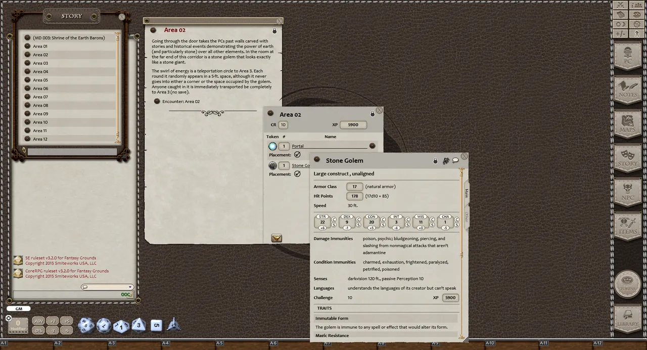 Fantasy Grounds - Mini-Dungeons #003: Shrine of the Earth Barons (5E) Screenshot 3