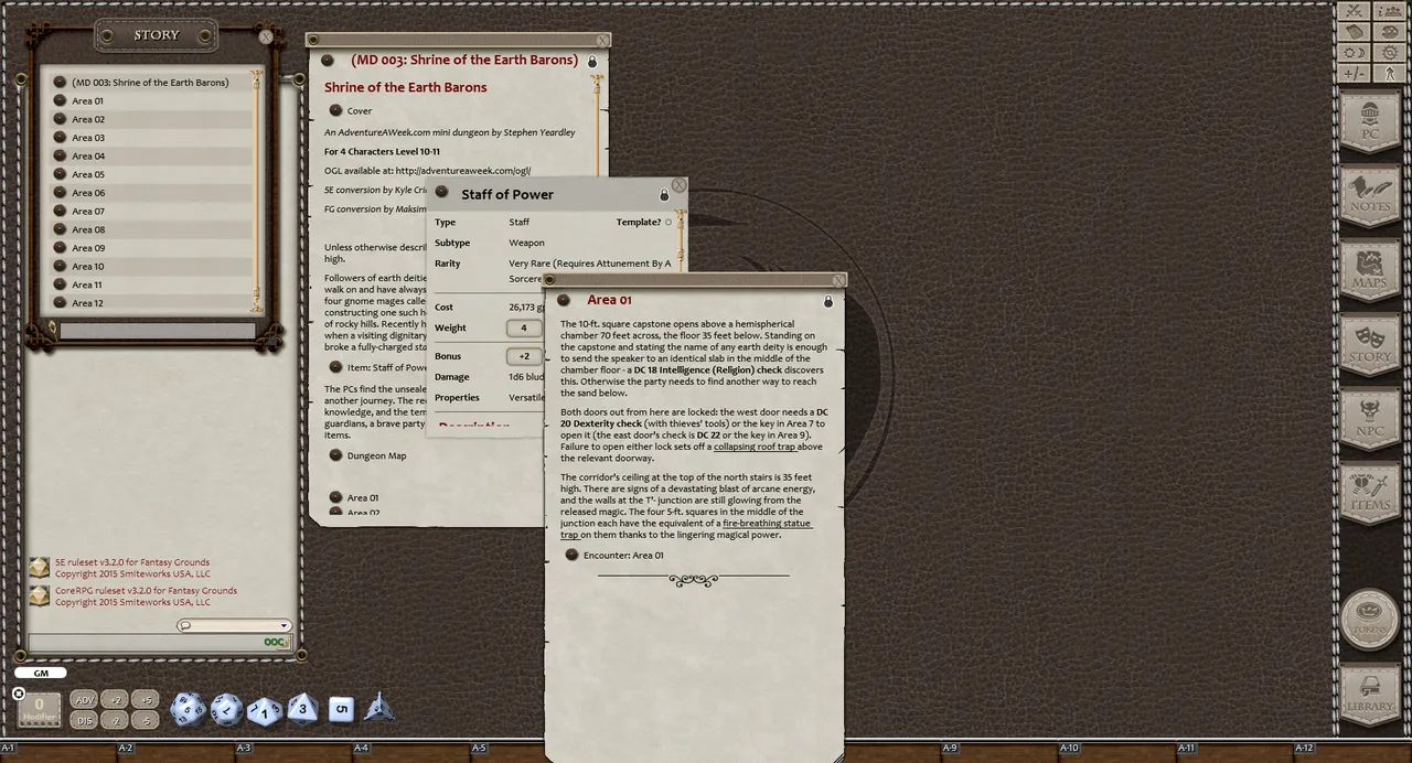 Fantasy Grounds - Mini-Dungeons #003: Shrine of the Earth Barons (5E) Screenshot 0