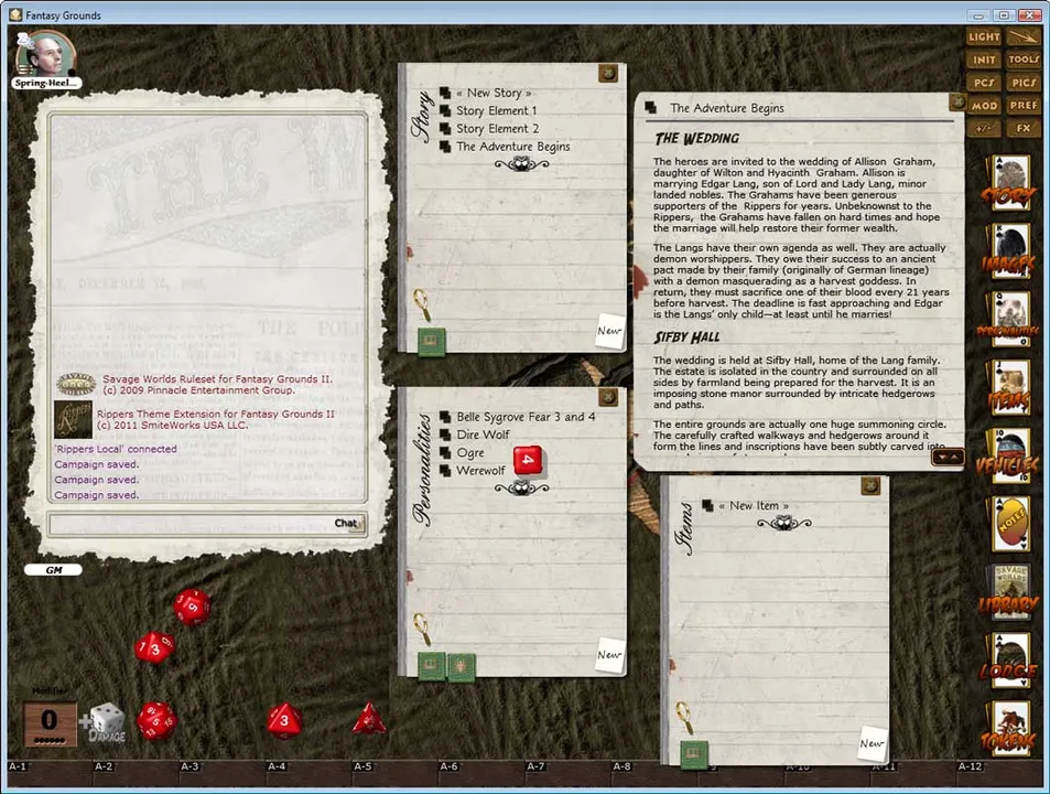 Fantasy Grounds - Rippers (Savage Worlds) Screenshot 5