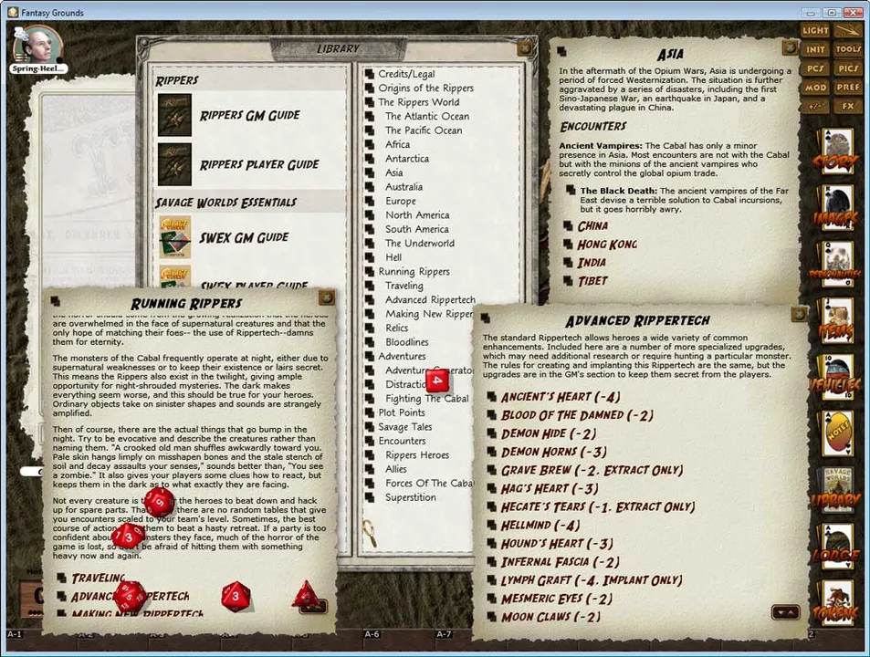 Fantasy Grounds - Rippers (Savage Worlds) Screenshot 6