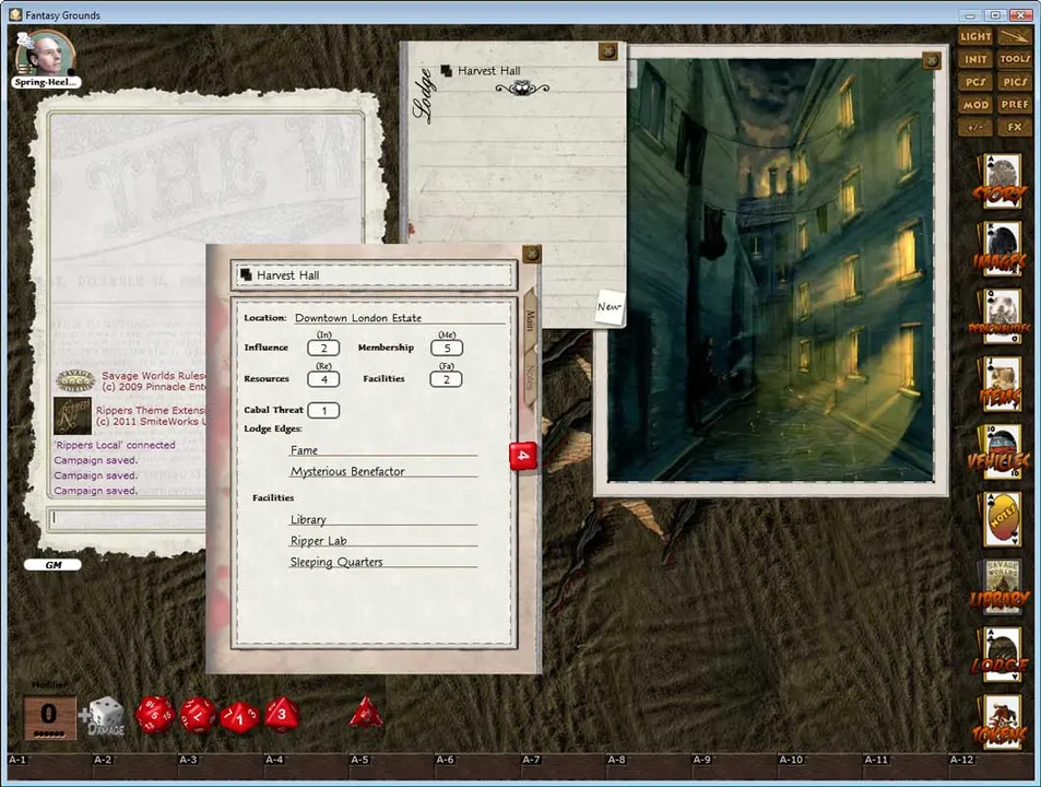 Fantasy Grounds - Rippers (Savage Worlds) Screenshot 9
