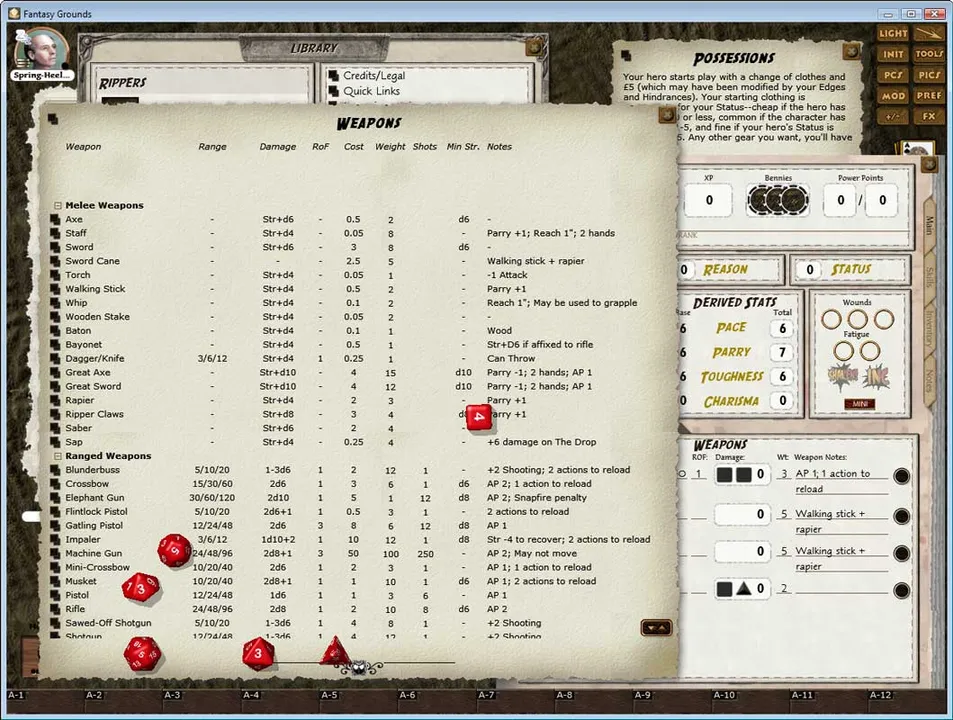 Fantasy Grounds - Rippers (Savage Worlds) Screenshot 10