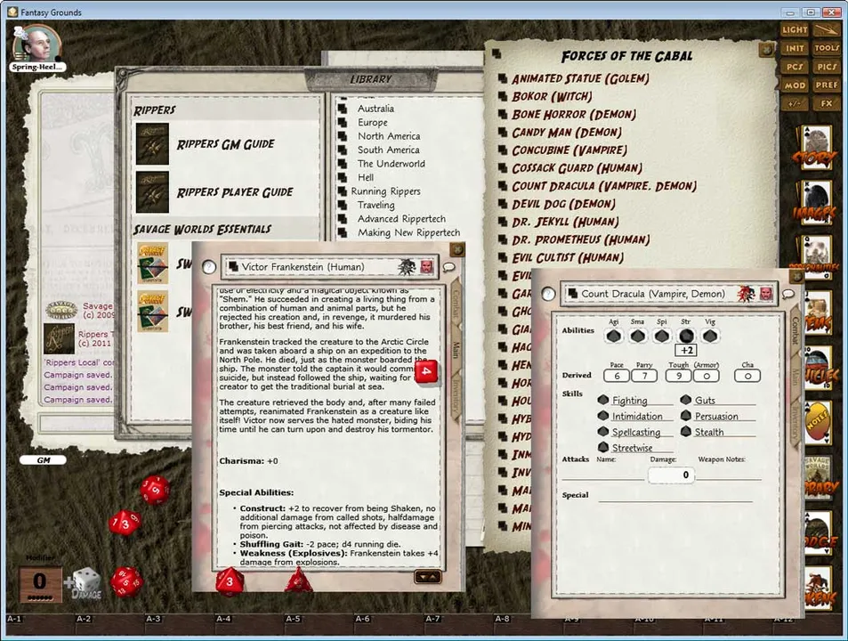 Fantasy Grounds - Rippers (Savage Worlds) Screenshot 4