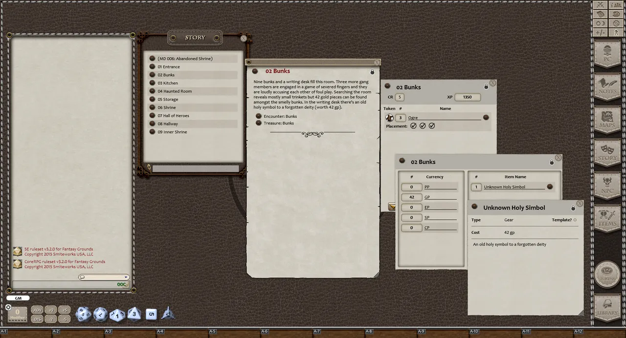 Fantasy Grounds - Mini-Dungeon #006: Abandoned Shrine (5E) Screenshot 1