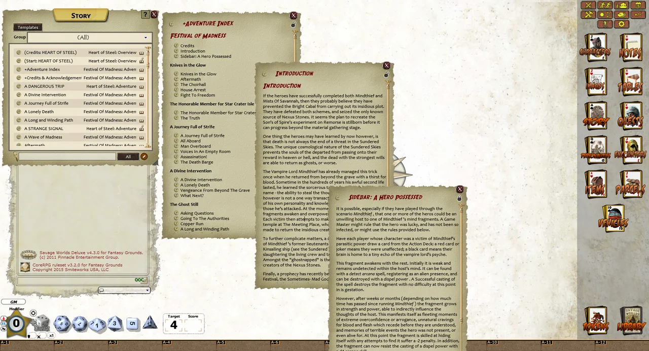 Fantasy Grounds - Sundered Skies: Festival of Madness (Savage Worlds) Screenshot 1