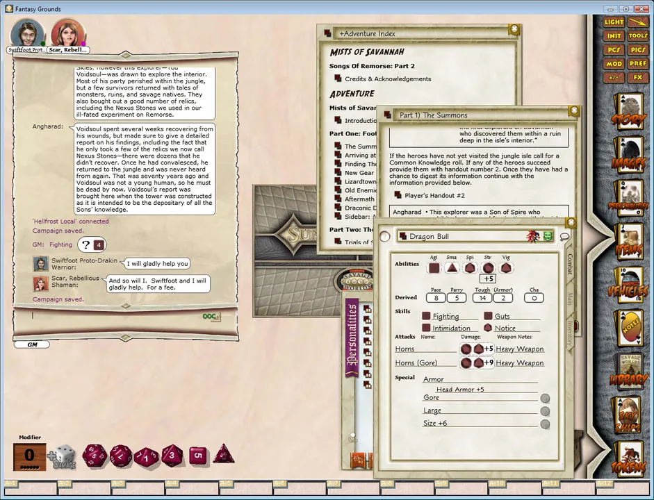 Fantasy Grounds - Sundered Skies: Mists of the Savannah (Savage Worlds) Screenshot 0