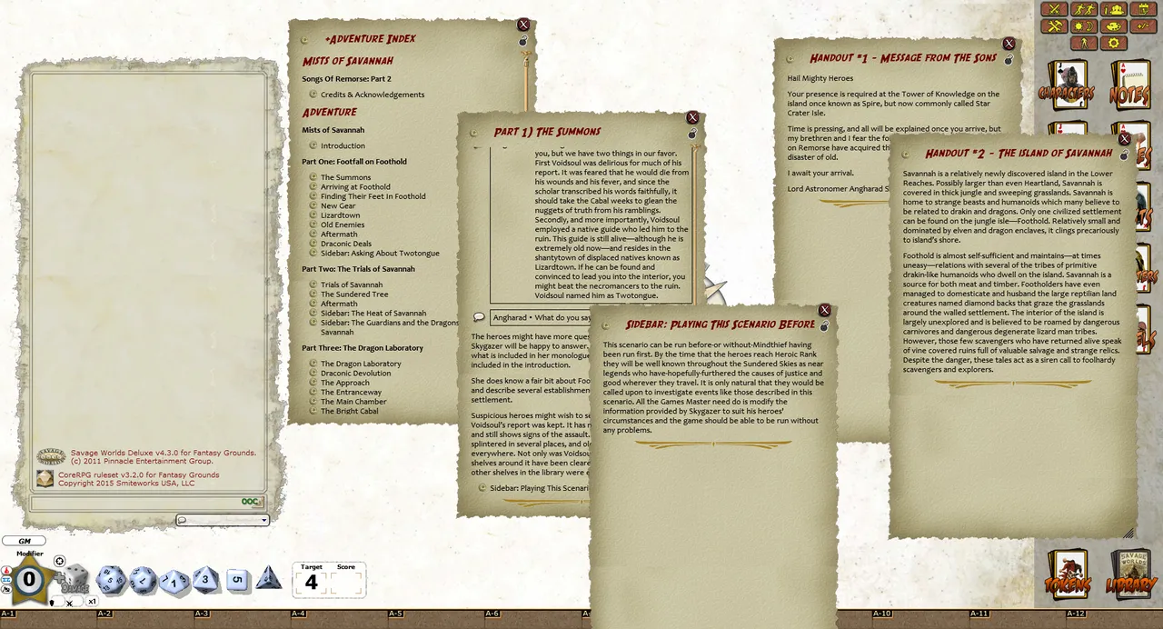 Fantasy Grounds - Sundered Skies: Mists of the Savannah (Savage Worlds) Screenshot 1