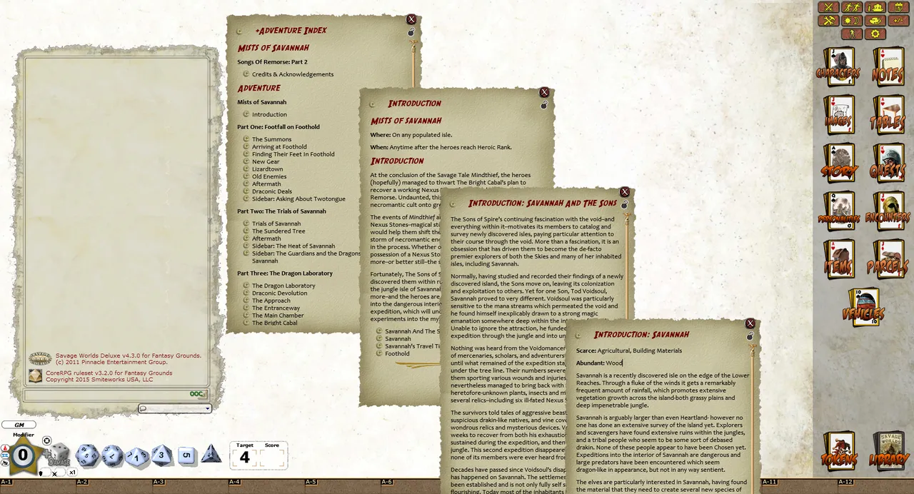 Fantasy Grounds - Sundered Skies: Mists of the Savannah (Savage Worlds) Screenshot 2