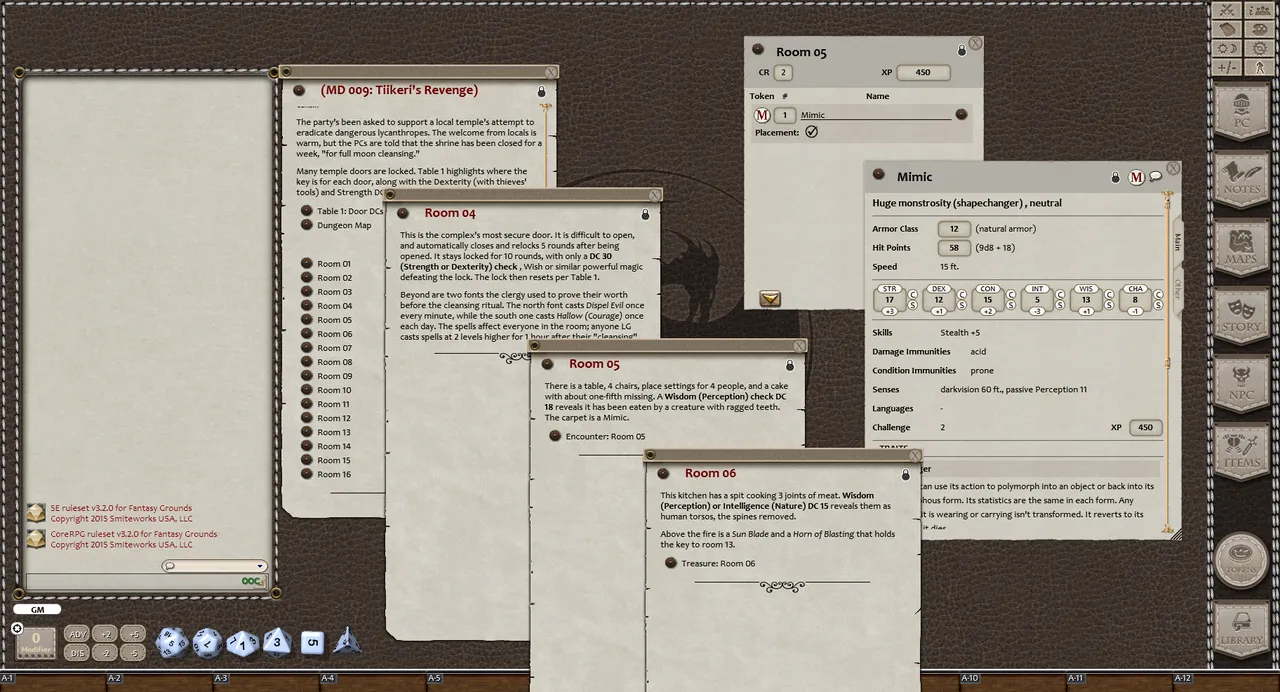 Fantasy Grounds - Mini-Dungeon #009: Tiikeri's Revenge (5E) Screenshot 1