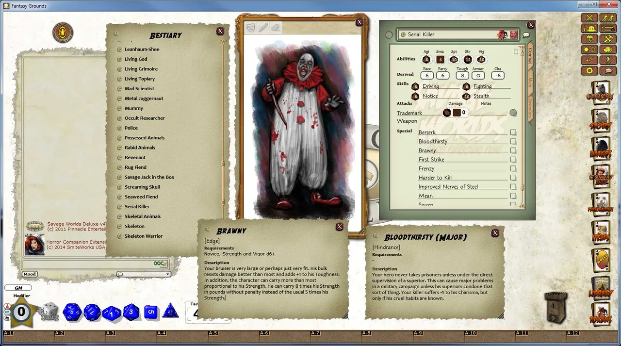Fantasy Grounds - Savage Worlds Horror Companion Screenshot 1
