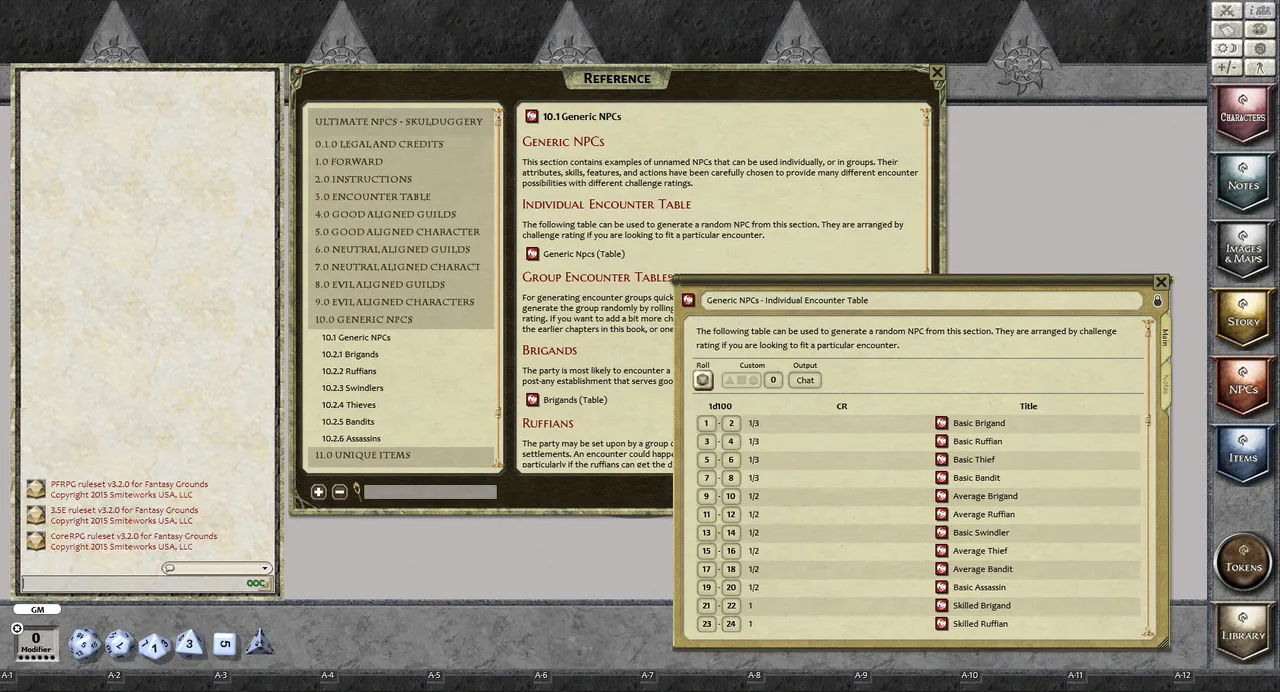 Fantasy Grounds - Ultimate NPCs: Skullduggery (PFRPG) Screenshot 1