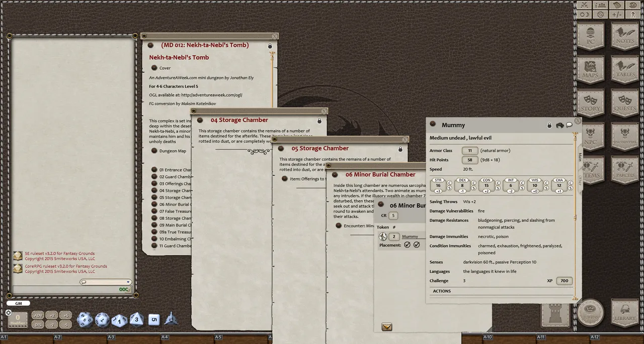 Fantasy Grounds - Mini-Dungeon #012: Nekh-ta-Nebi's Tomb (5E) Screenshot 1