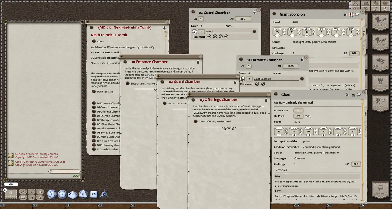Fantasy Grounds - Mini-Dungeon #012: Nekh-ta-Nebi's Tomb (5E) Screenshot 0