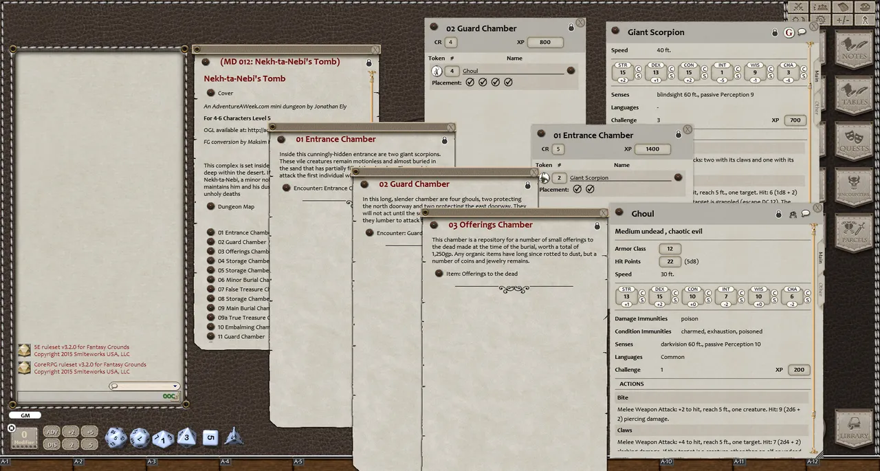 Fantasy Grounds - Mini-Dungeon #012: Nekh-ta-Nebi's Tomb (5E) Screenshot 3