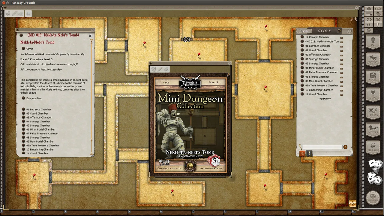 Fantasy Grounds - Mini-Dungeon #012: Nekh-ta-Nebi's Tomb (5E) Screenshot 2