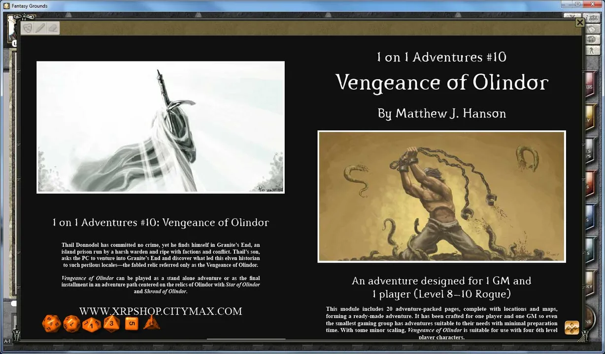 Fantasy Grounds - 1 on 1 Adventures #10: Vengeance of Olindor (3.5E) Screenshot 6