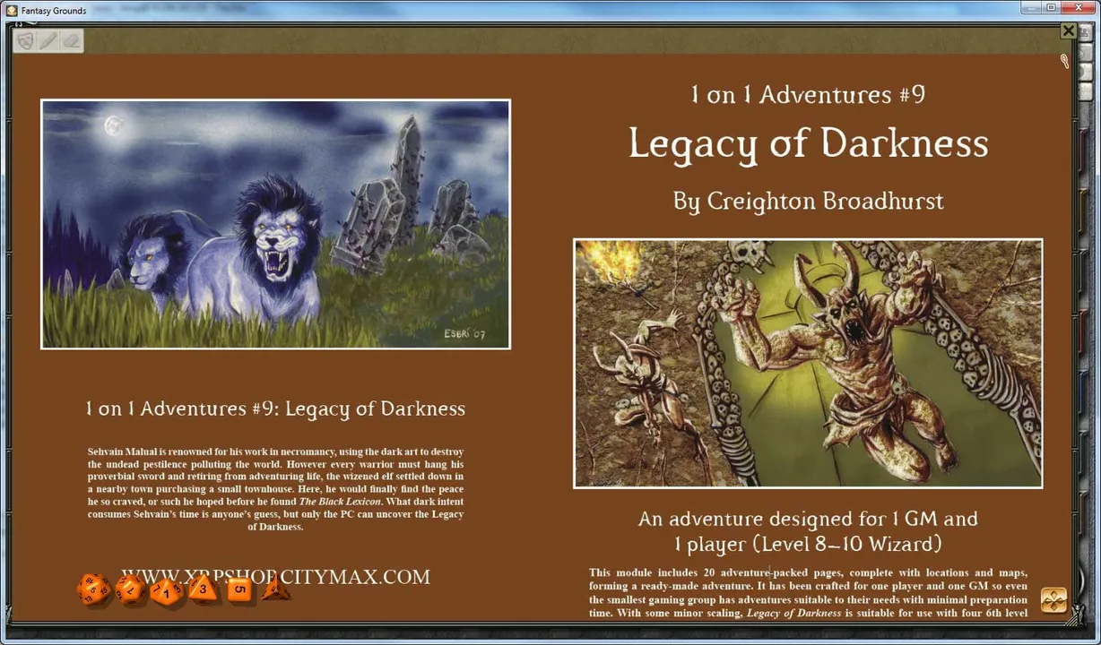 Fantasy Grounds - 1 on 1 Adventures #9: Legacy of Darkness (3.5E/PFRPG) Screenshot 4