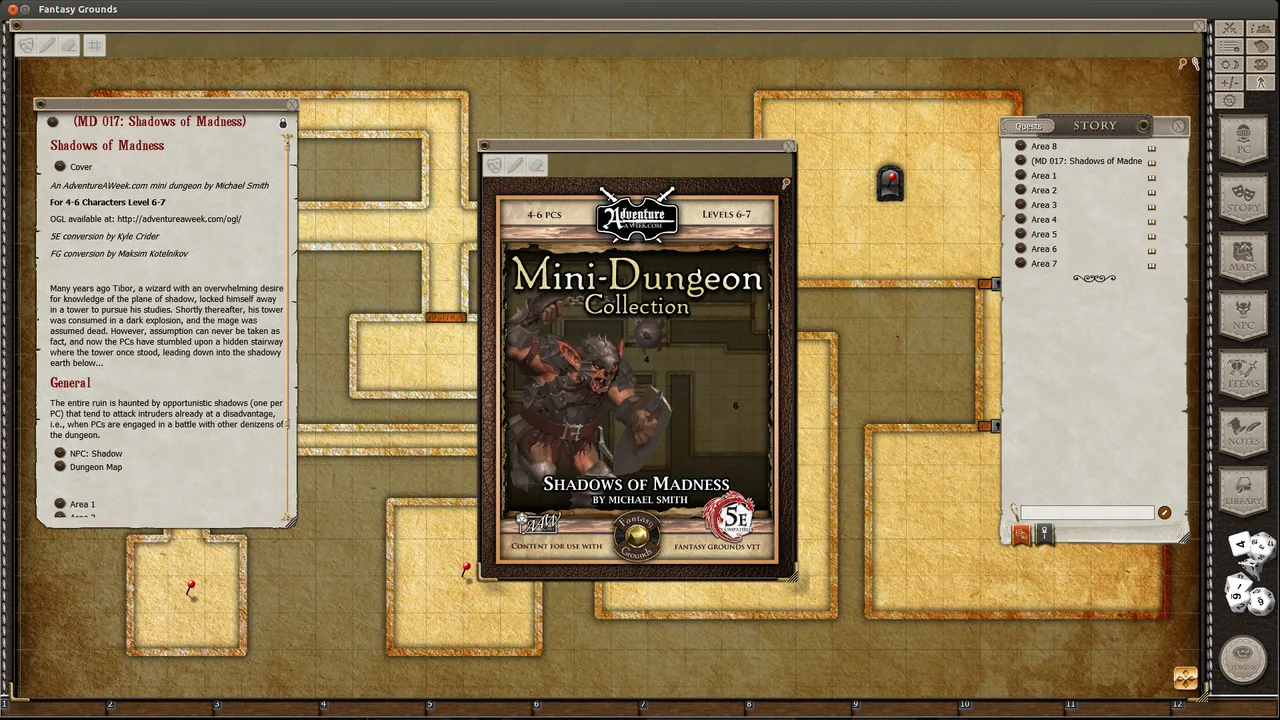 Fantasy Grounds - Mini-Dungeon #017: Shadows of Madness (5E) Screenshot 0