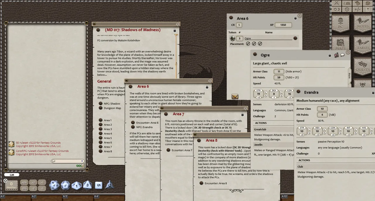 Fantasy Grounds - Mini-Dungeon #017: Shadows of Madness (5E) Screenshot 1