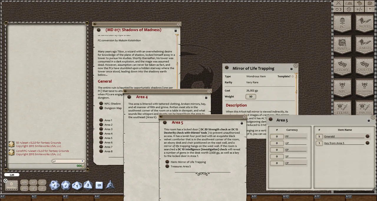 Fantasy Grounds - Mini-Dungeon #017: Shadows of Madness (5E) Screenshot 2