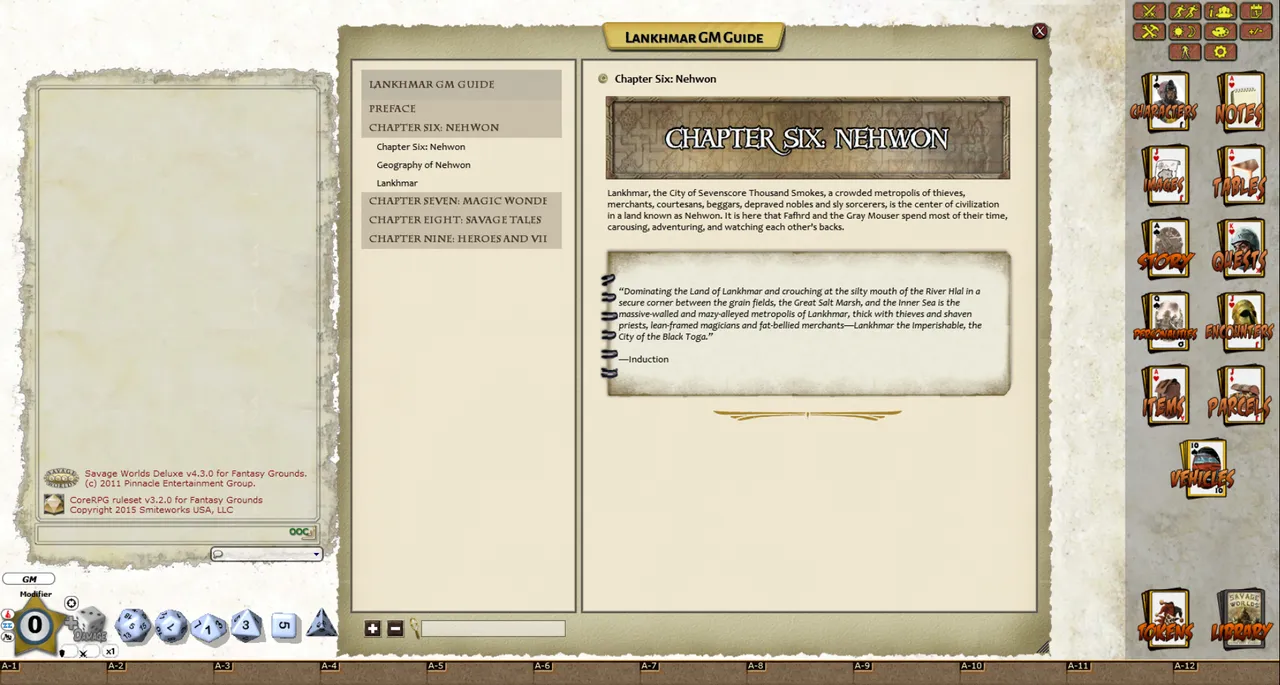 Fantasy Grounds - Lankhmar: City of Thieves (Savage Worlds) Screenshot 2