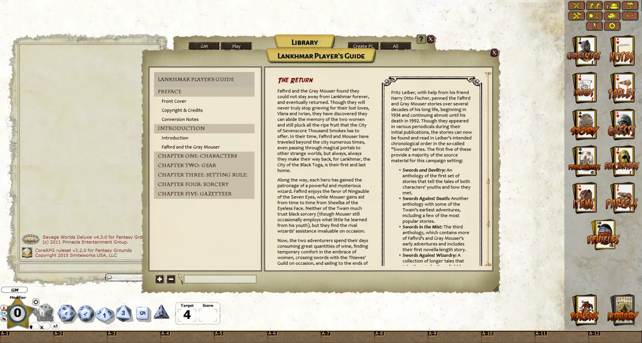 Fantasy Grounds - Lankhmar: City of Thieves (Savage Worlds) Screenshot 1
