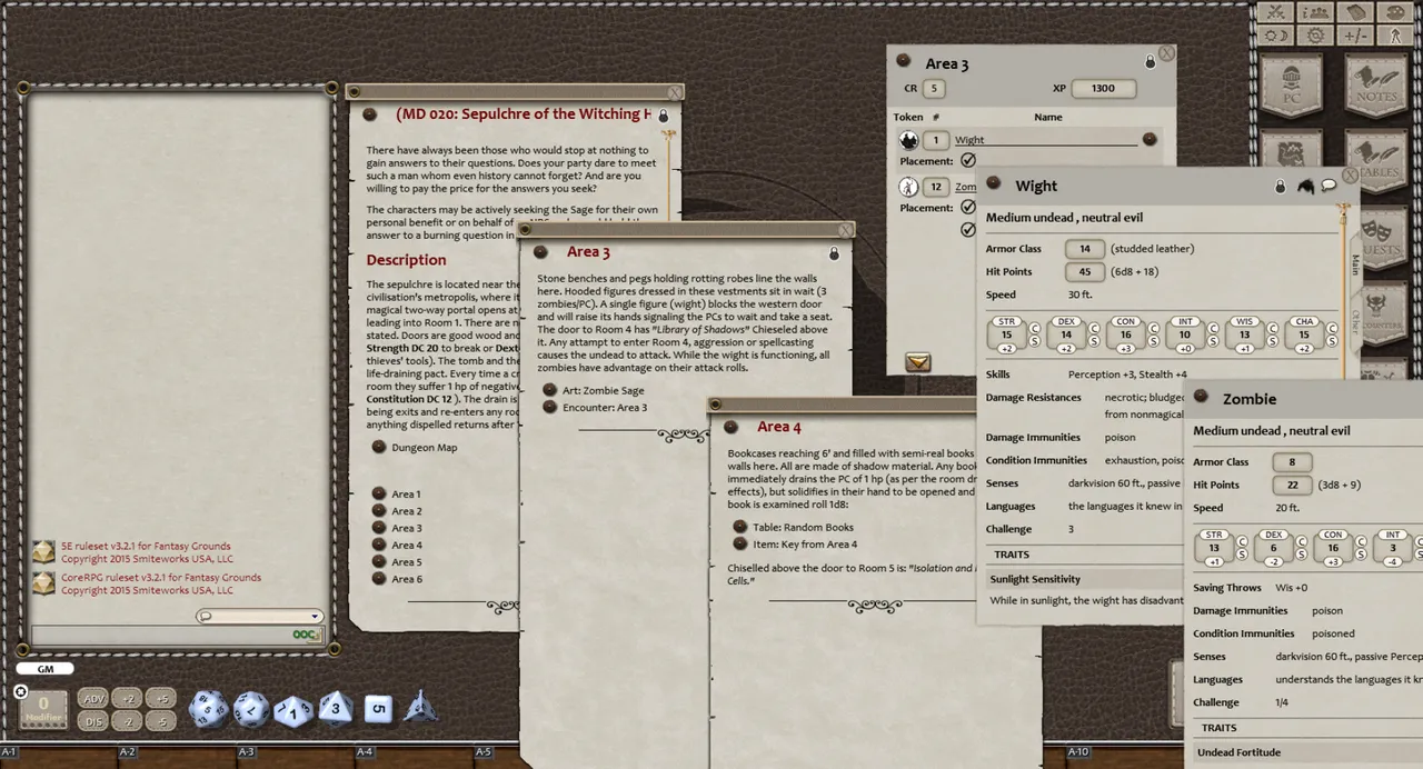 Fantasy Grounds - Mini-Dungeon #020: Sepulchre of the Witching Hour's Sage (5E) Screenshot 0