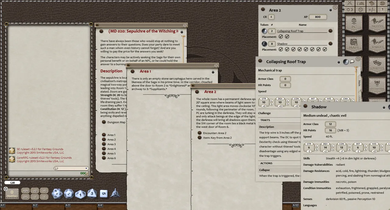 Fantasy Grounds - Mini-Dungeon #020: Sepulchre of the Witching Hour's Sage (5E) Screenshot 3