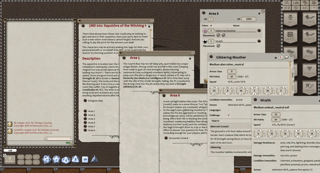 Fantasy Grounds - Mini-Dungeon #020: Sepulchre of the Witching Hour's Sage (5E) Screenshot 2