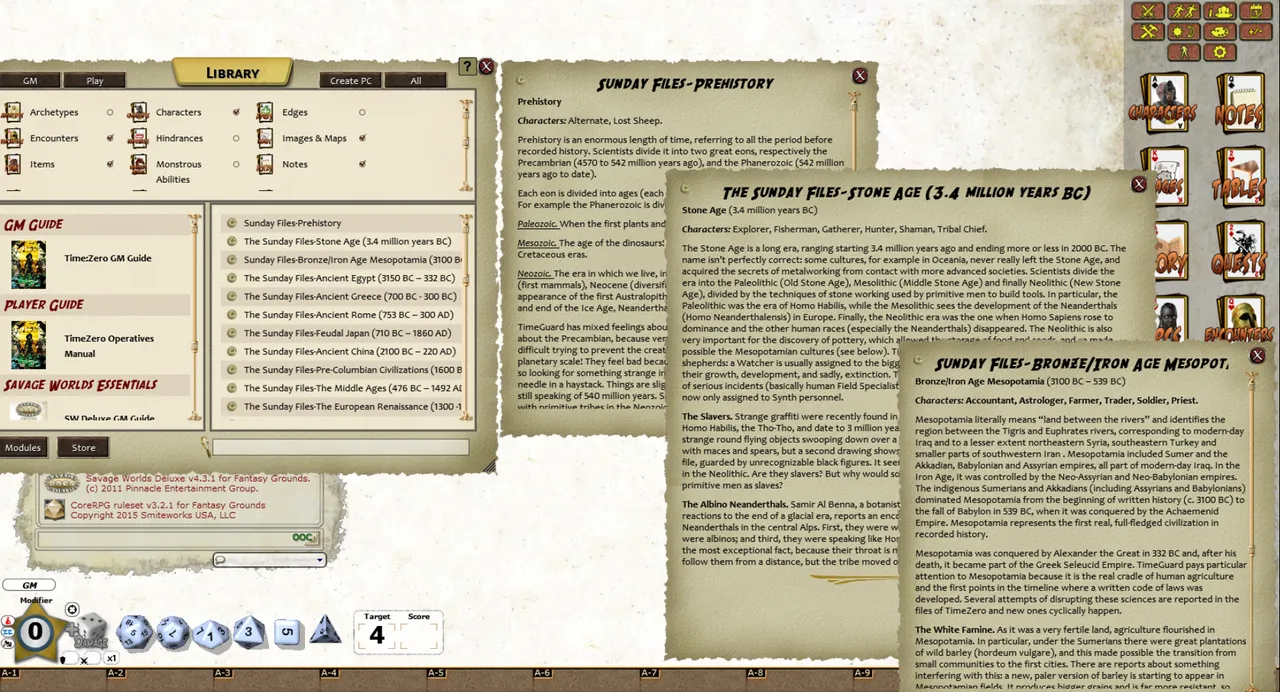 Fantasy Grounds - TimeZero: Operative's Manual (Savage Worlds) Screenshot 0