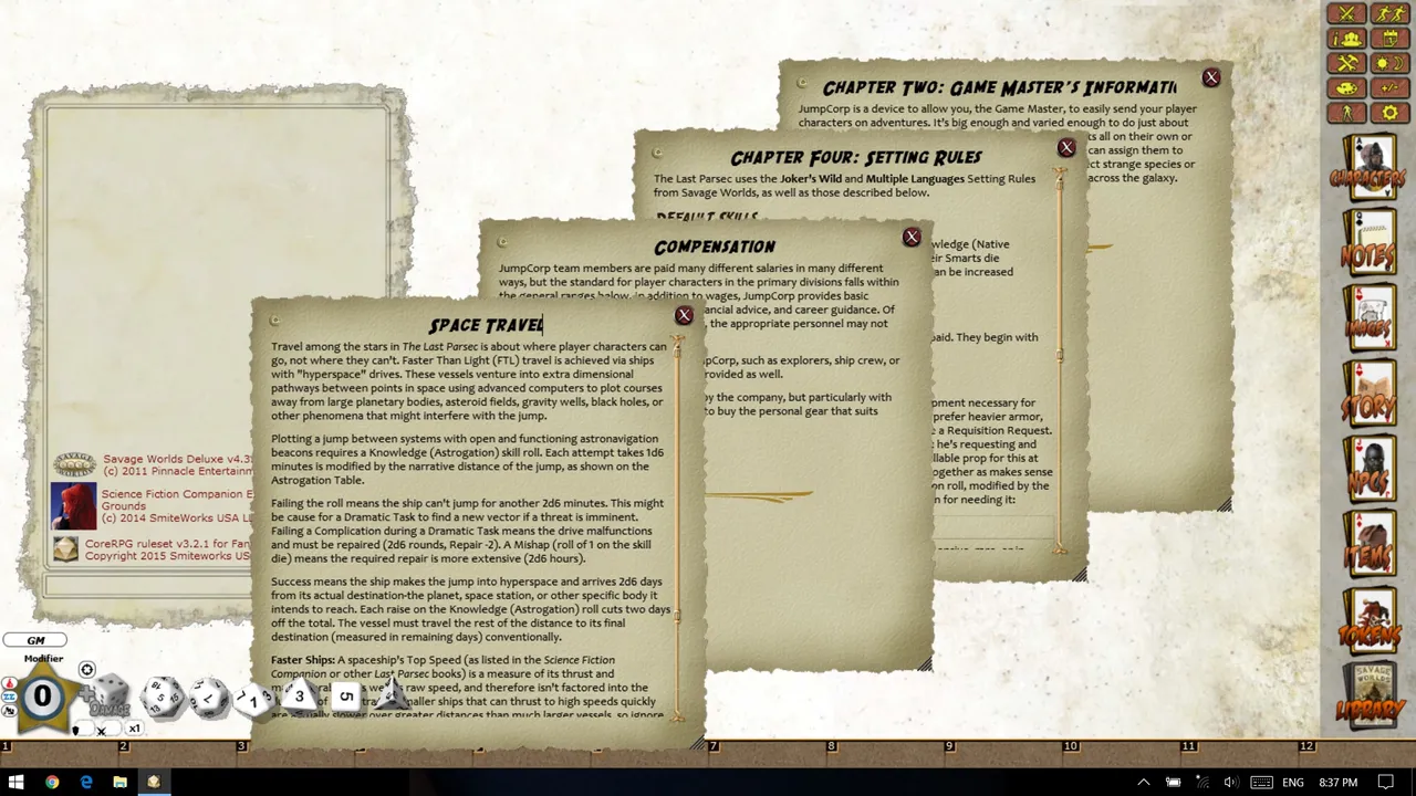 Fantasy Grounds - The Last Parsec: Core (Savage Worlds) Screenshot 1