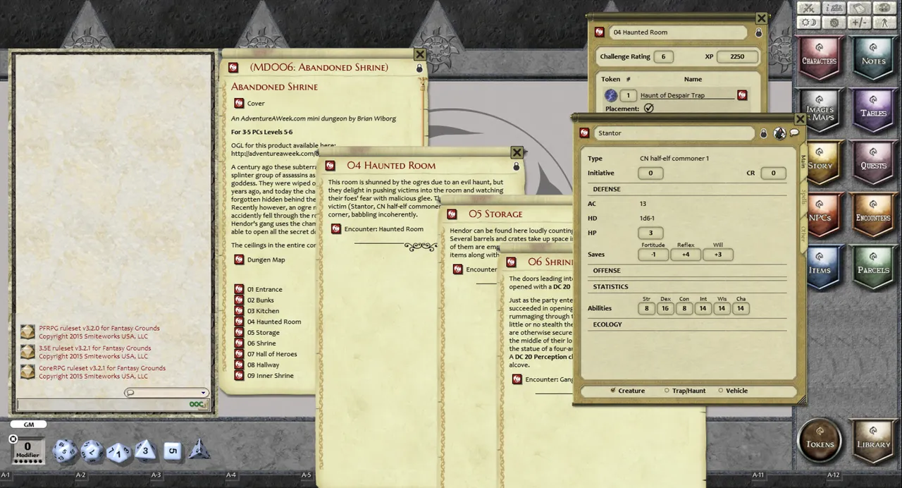 Fantasy Grounds - Mini-Dungeon #006: Abandoned Shrine (PFRPG) Screenshot 1