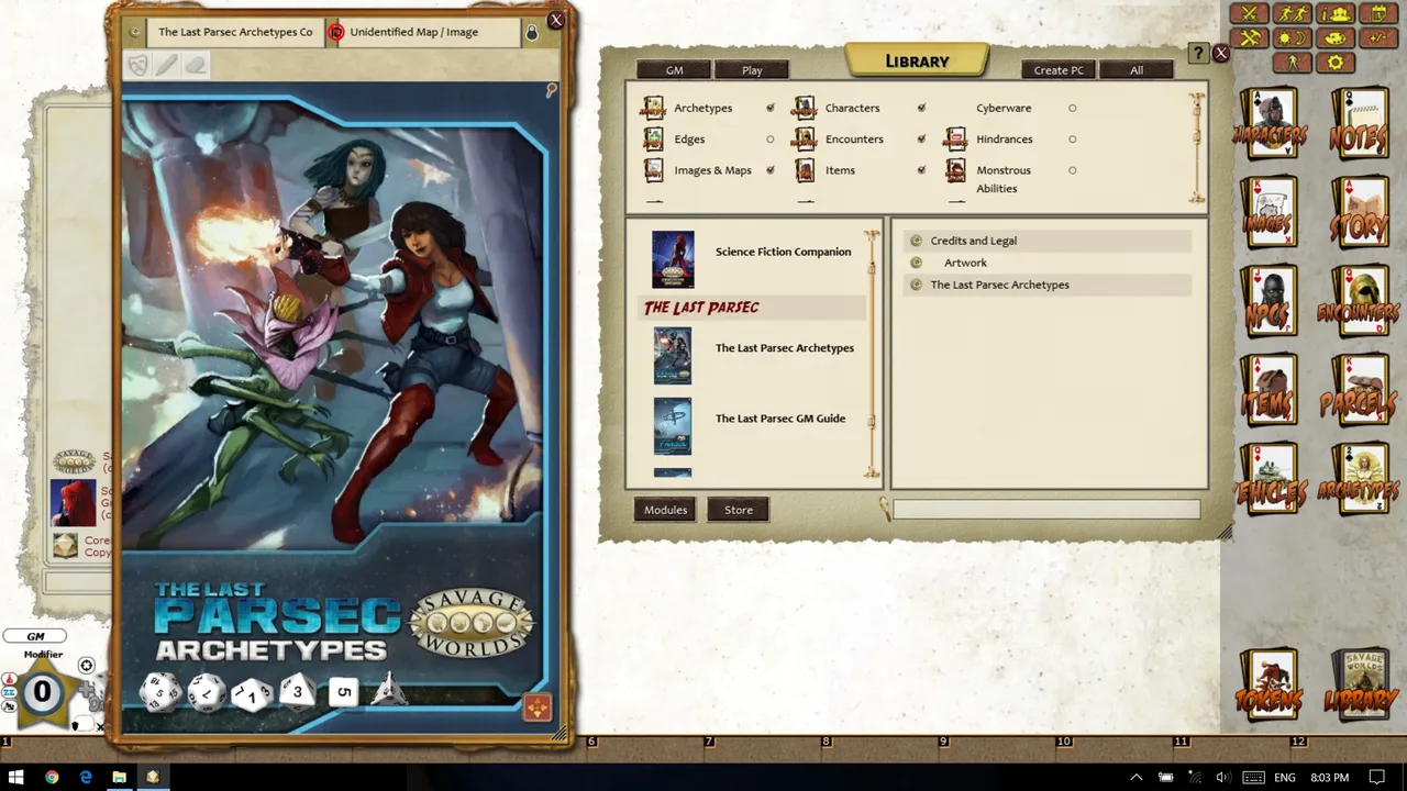 Fantasy Grounds - The Last Parsec: Archetypes (Savage Worlds) Screenshot 0