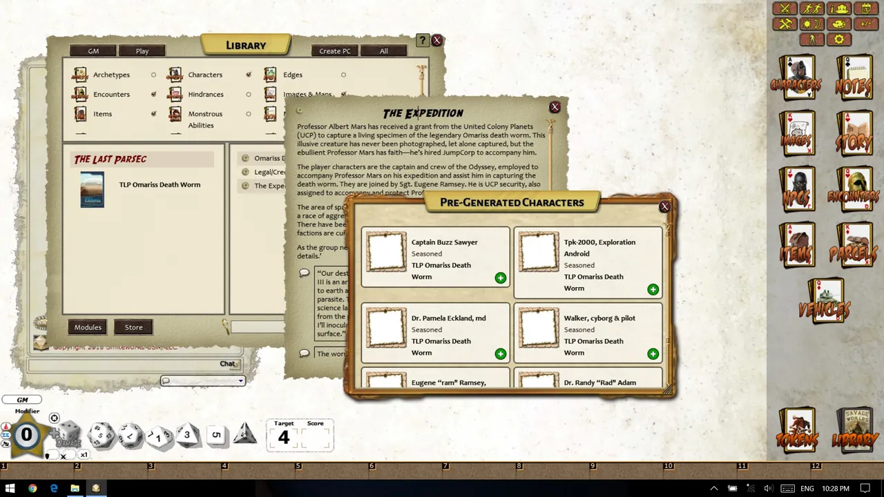 Fantasy Grounds - The Last Parsec: Omariss Death Worm (Savage Worlds) Screenshot 1