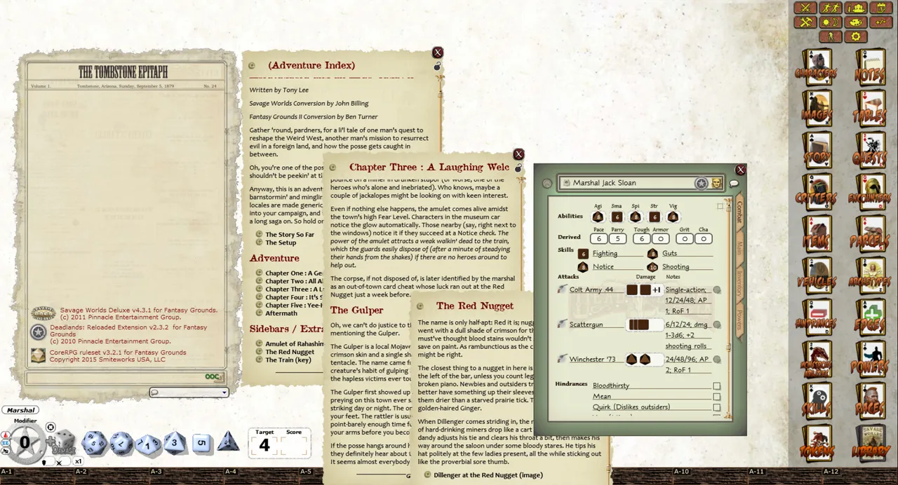 Fantasy Grounds - Deadlands Reloaded: Abracadabra and an Arab Cadaver (Savage Worlds) Screenshot 0