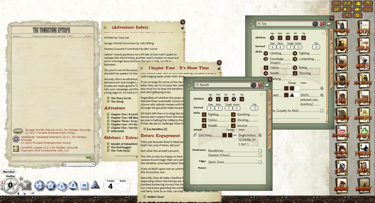 Fantasy Grounds - Deadlands Reloaded: Abracadabra and an Arab Cadaver (Savage Worlds) Screenshot 1