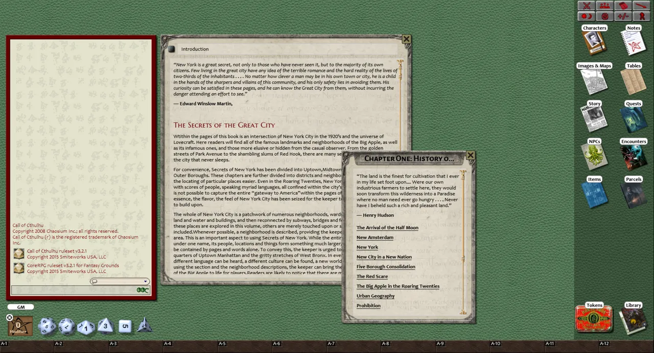 Fantasy Grounds - Secrets of New York (CoC) Screenshot 2