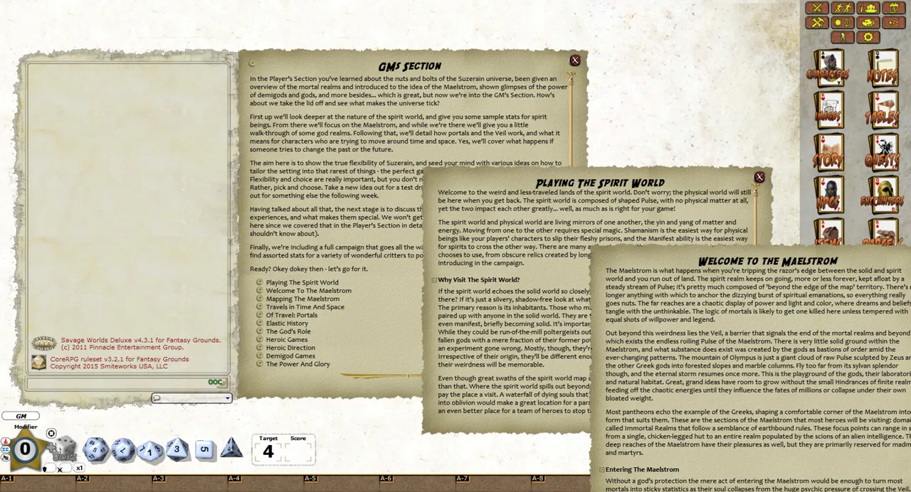 Fantasy Grounds - Savage Suzerain GameMasters Edition (Savage Worlds) Screenshot 1