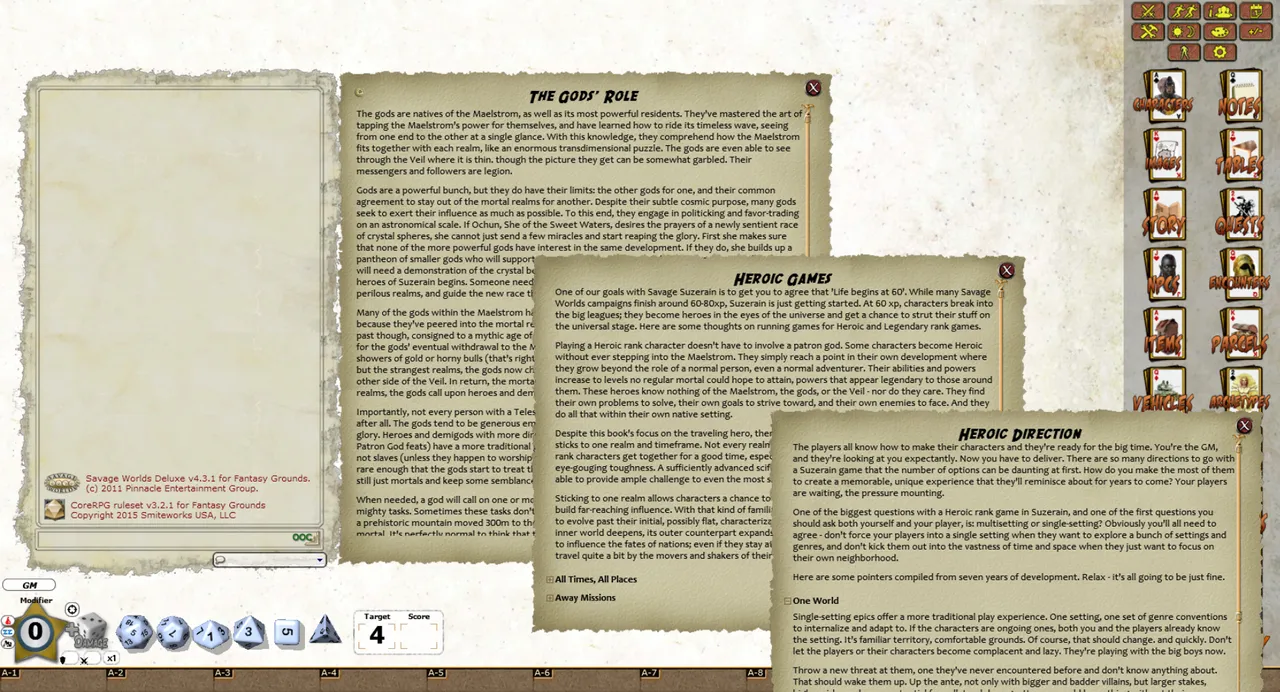 Fantasy Grounds - Savage Suzerain GameMasters Edition (Savage Worlds) Screenshot 0