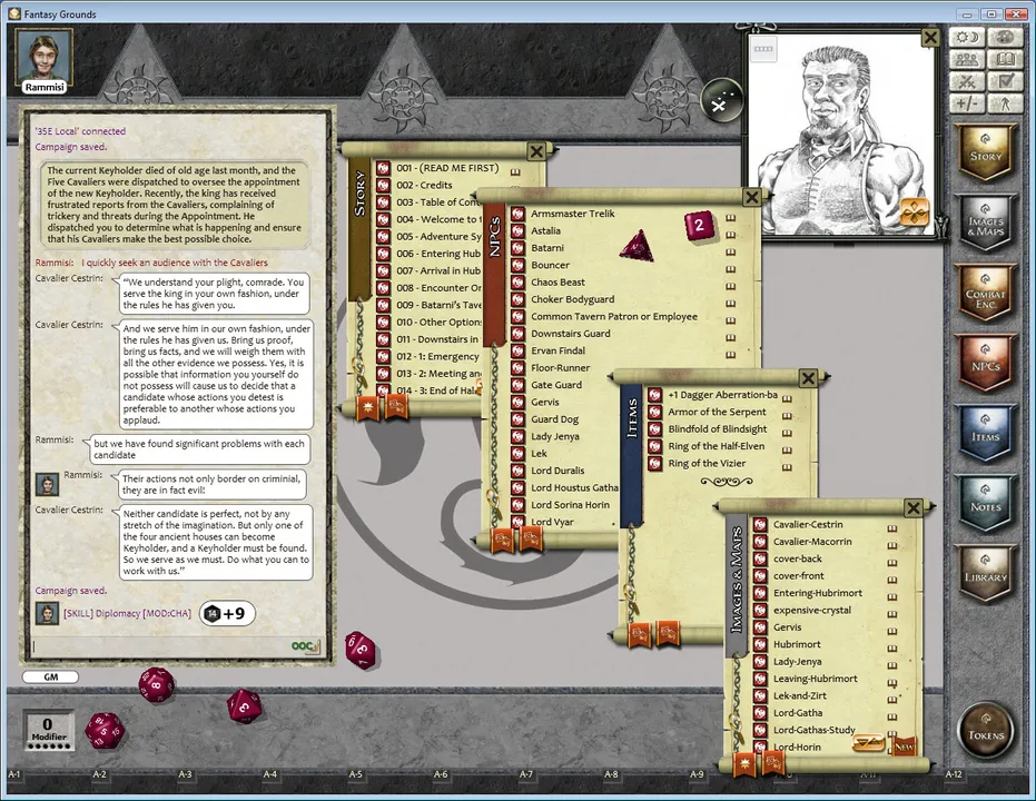 Fantasy Grounds - 1 on 1 Adventures #4: The Sixth Cavalier (PFRPG/3.5E) Screenshot 1