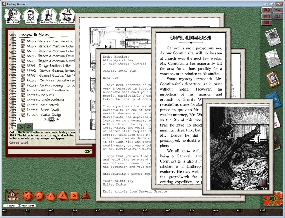 Fantasy Grounds - Call of Cthulhu: Crack'd and Cook'd Manse (CoC) Screenshot 1